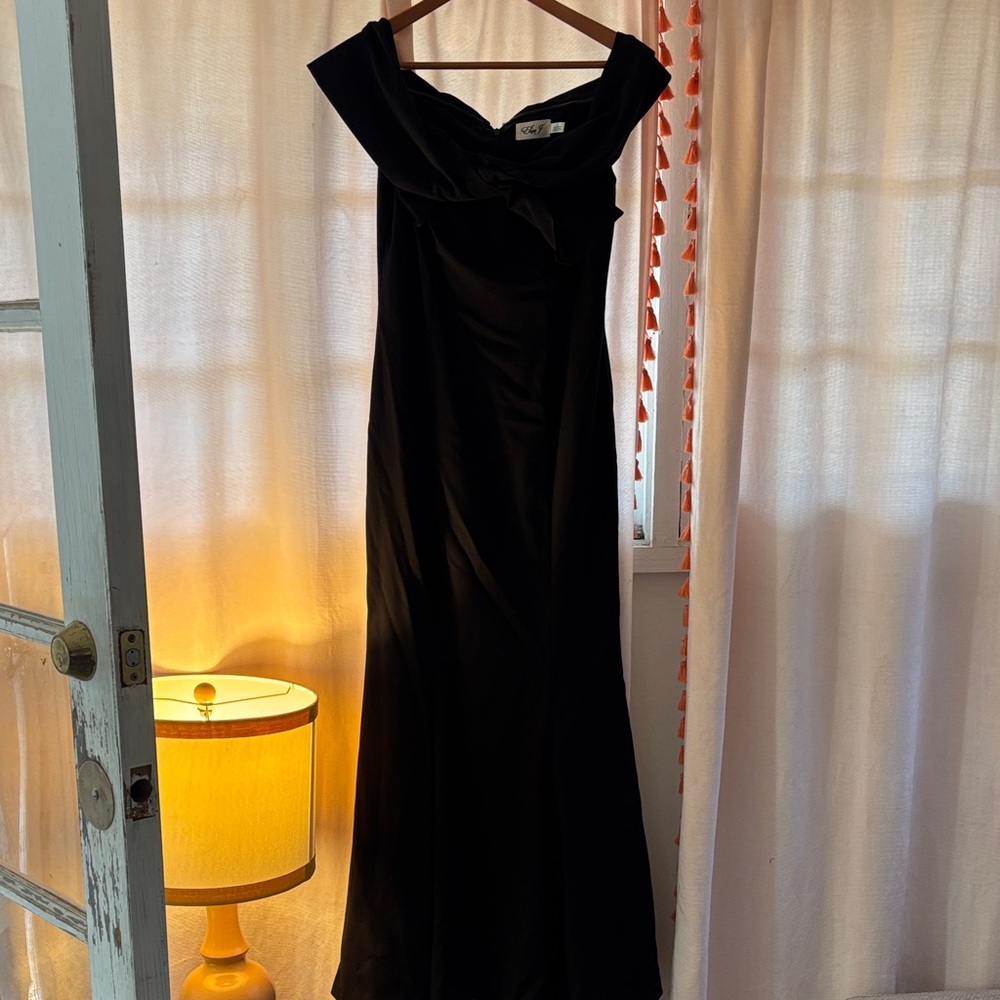 Saks Fifth Avenue Black Strapless Gown